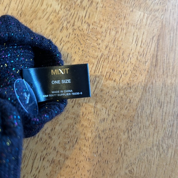 NWT MIXIT TouchTech Gloves. Black with multi shimmer color throughout. - Picture 4 of 6